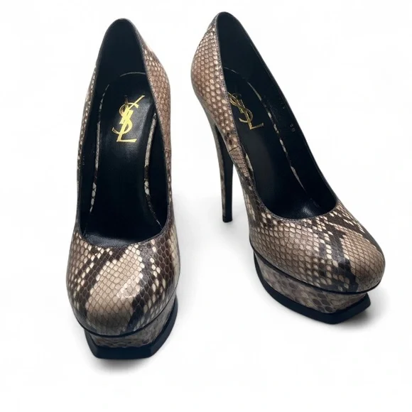 YSL Python Skin Platform Stiletto Heels EU 38 US 8 - Picture 3 of 11